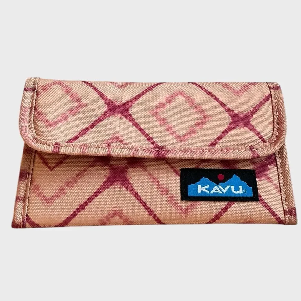 KAVU Mondo Spender Trifold Wallet Pink Tribal Boho Organizer Wallet